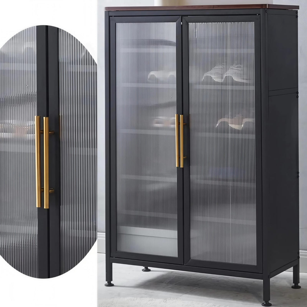 Premium metal cabinet with transparent doors