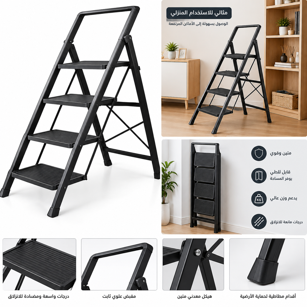 4-step foldable household ladder