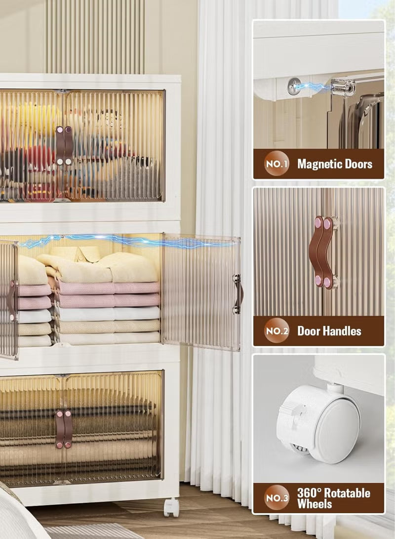 4-Tier Stackable Plastic Storage Bin Rack