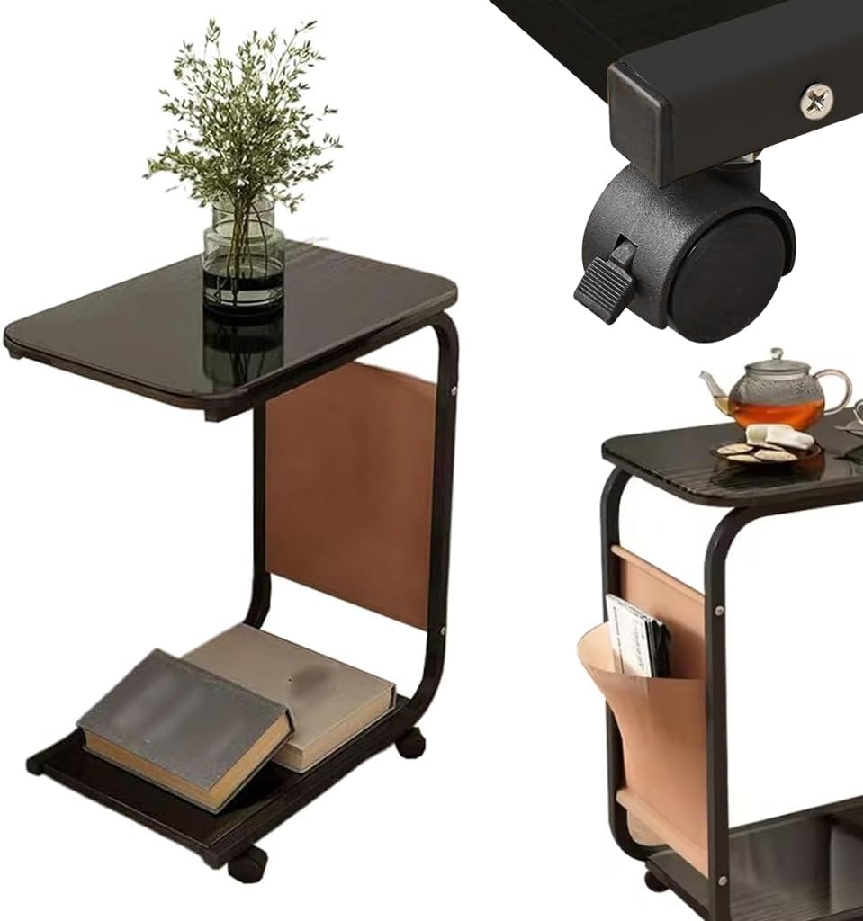 C-shaped mobile side table