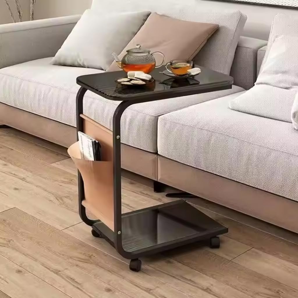 C-shaped mobile side table