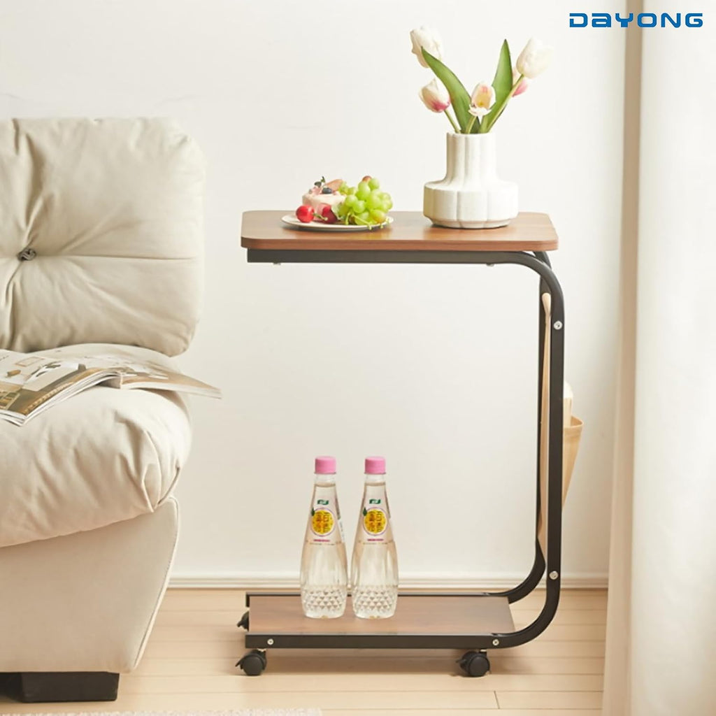 C-shaped mobile side table