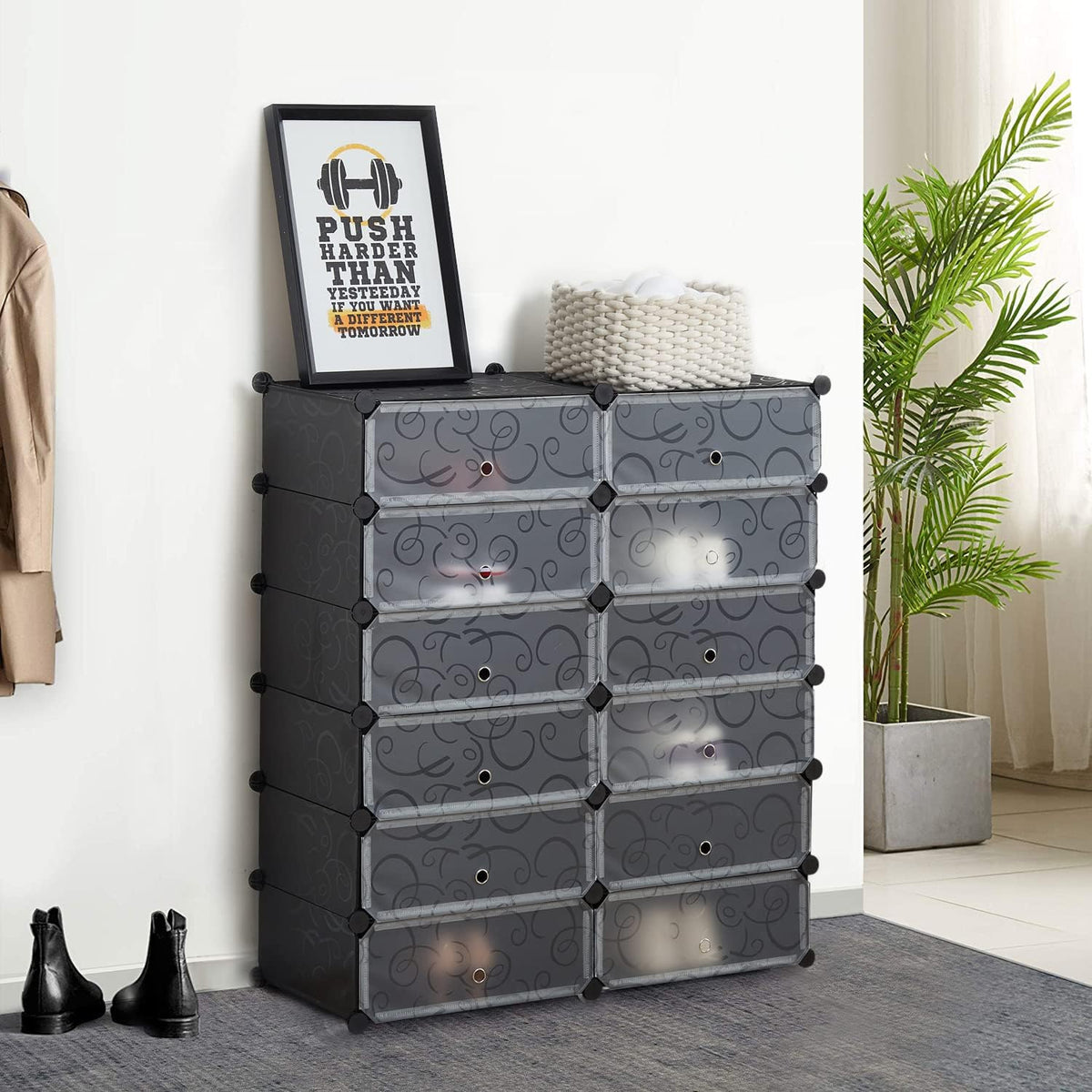 Portable Shoe Storage Organizer Racks, Plastic  / رفوف تخزين أحذية محمولة، مصنوعة من البلاستيك