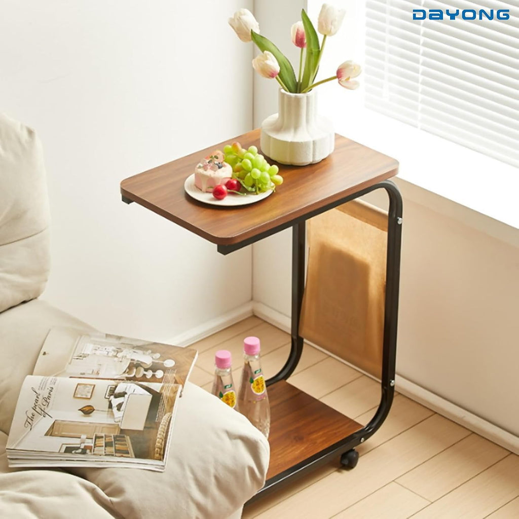 C-shaped mobile side table
