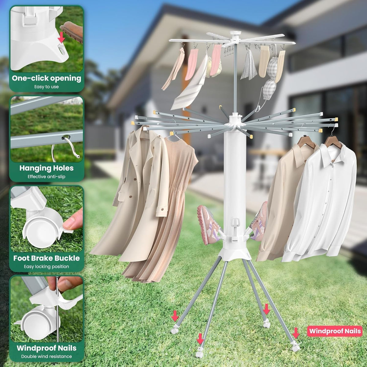 Tripod Clothes Drying Rack / منشر تجفيف الملابس ثلاثي القوائم