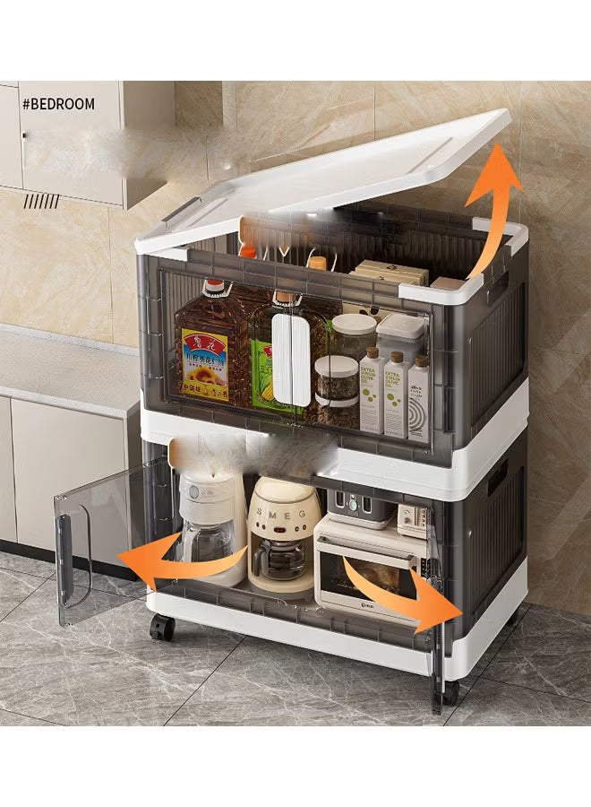 Collapsible clear plastic storage box