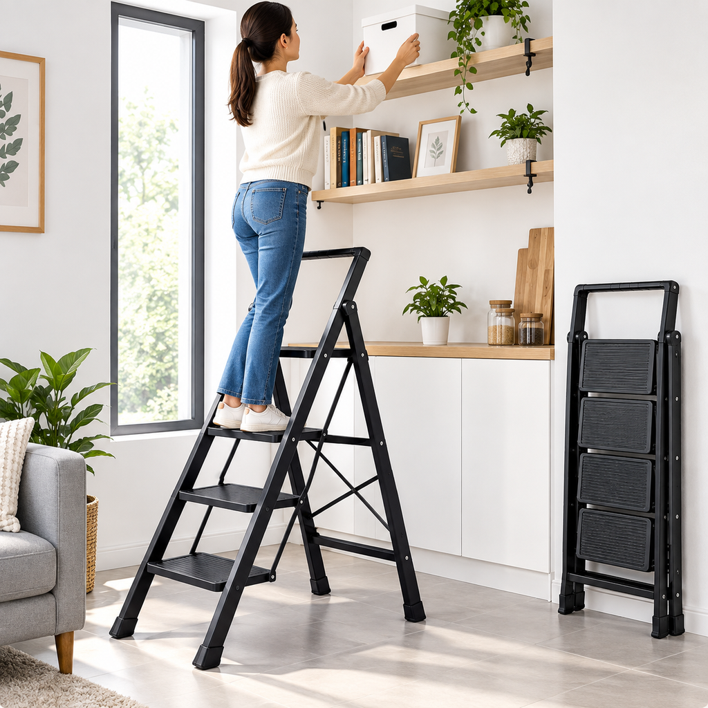 4-step foldable household ladder