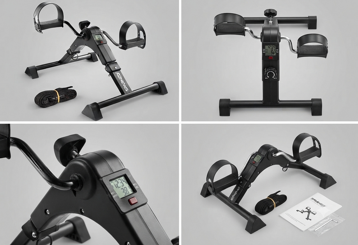 Portable Under Desk Pedal Exerciser for Arm and Leg Workout/جهاز تمرين دواسات محمول يوضع تحت المكتب لتمارين الذراعين والساقين