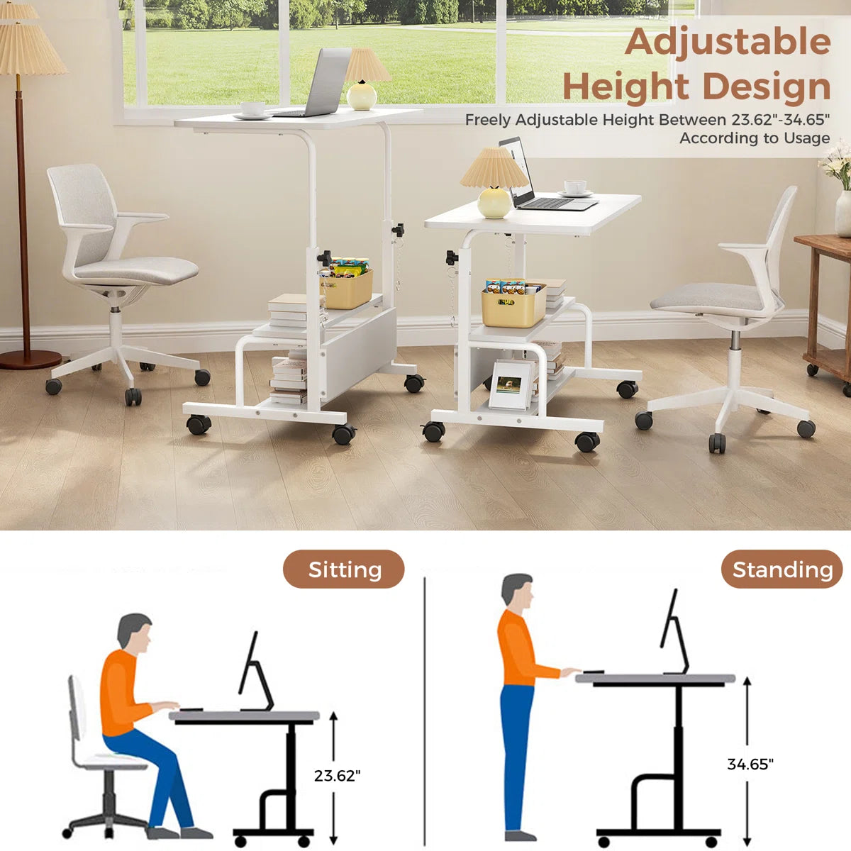 Mobile Multi-Tier Computer & Laptop Desk
