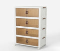 4-Tier Stackable Plastic Storage Bin Rack