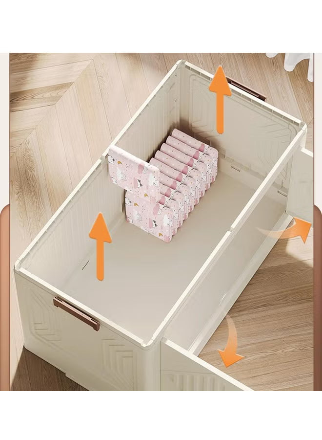 Multi-Layer Plastic Storage Cabinet with Doors and Wheels