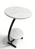 C-Shaped Round 2-Tier Side Table / End Table