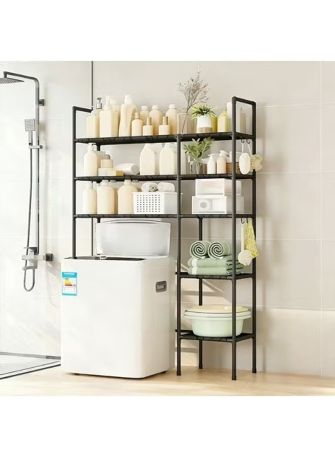 A space-saving stand designed to be placed over the washing machine