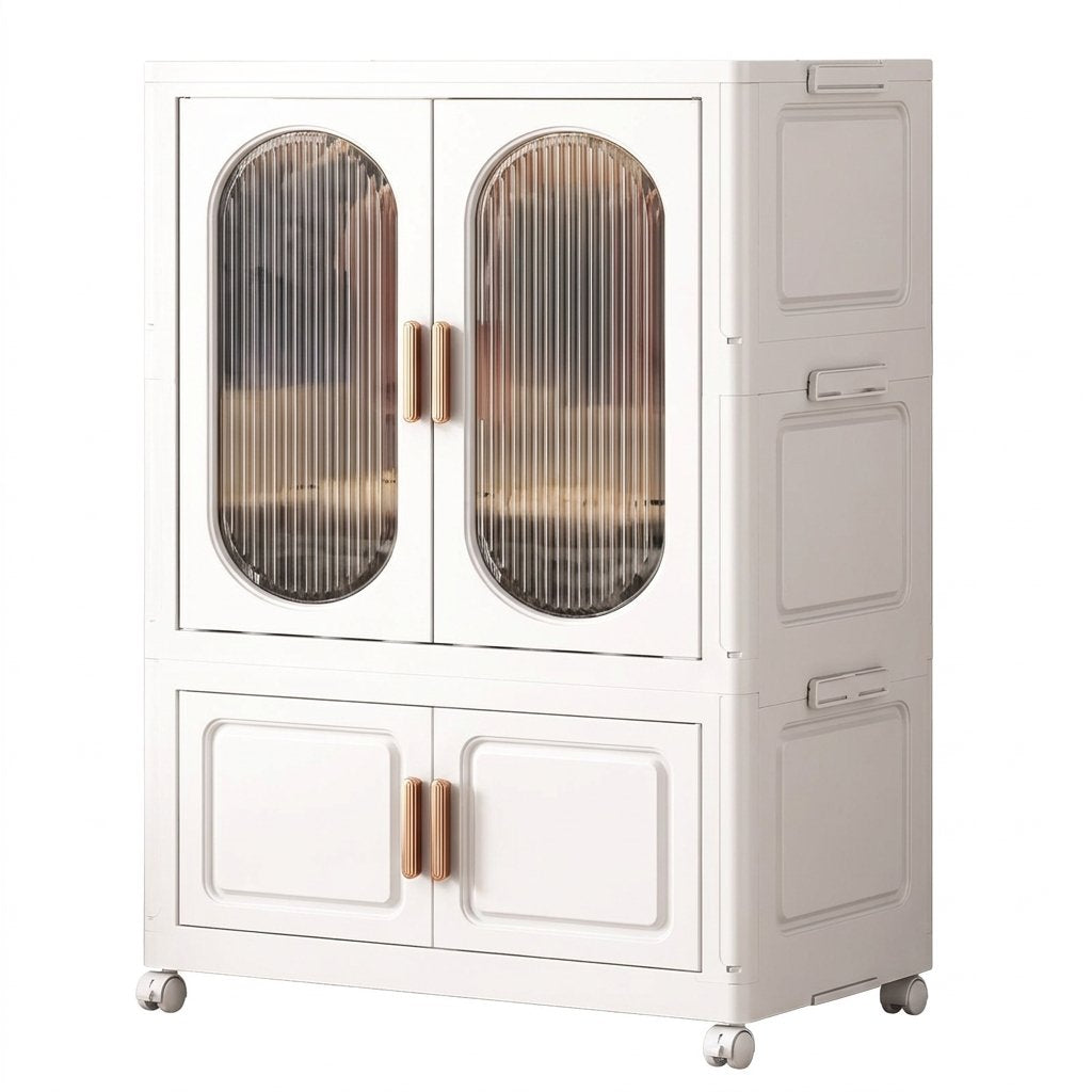 Multi-Layer Foldable Plastic Storage Cabinet