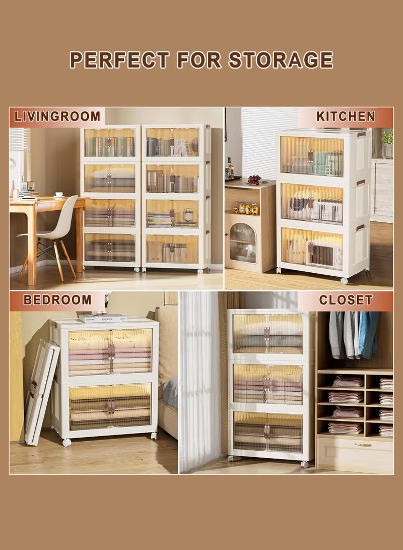 4-Tier Stackable Plastic Storage Bin Rack