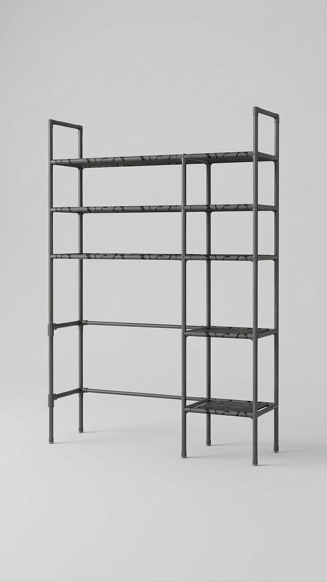 A space-saving stand designed to be placed over the washing machine